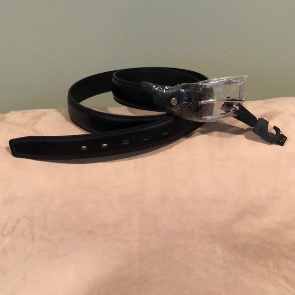 Men’s Black Leather Belt NWOT - Picture 1 of 6